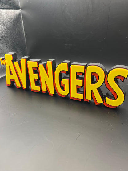 The Avengers Logo Sign Display | 3D Wall Desk Shelf Art - UNRIVAL3D