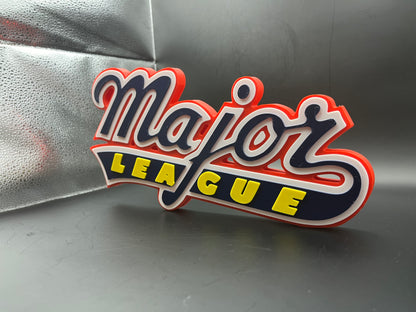 Major League Movie Logo Sign Display | 3D Wall Desk Shelf Art - UNRIVAL3D