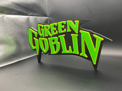 Green Goblin Logo Sign Display | 3D Wall Desk Shelf Art - UNRIVAL3D