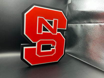 North Carolina State Wolfpack Logo Sign Display | 3D Wall Desk Shelf Art - UNRIVAL3D