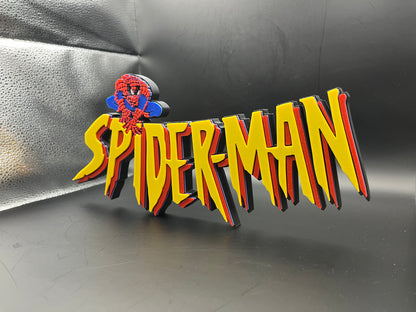 Spider-Man The Animated Series Logo Sign Display | 3D Wall Desk Shelf Art - UNRIVAL3D