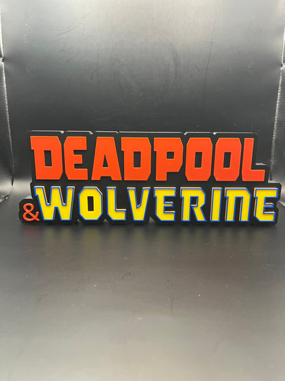 Deadpool & Wolverine Logo Sign Display | 3D Wall Desk Shelf Art - UNRIVAL3D