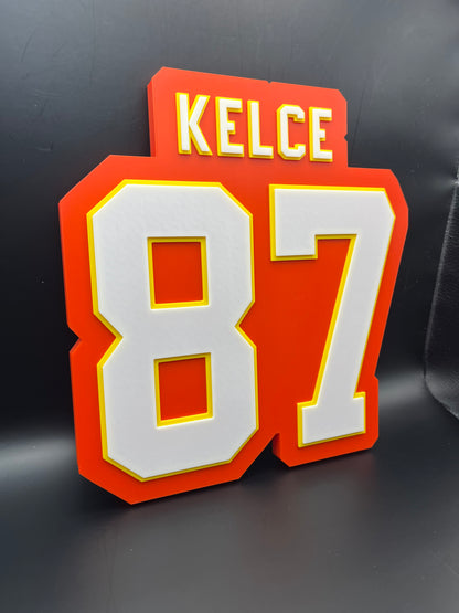 Travis Kelce 87 Logo Sign Display | 3D Wall Desk Shelf Art - UNRIVAL3D