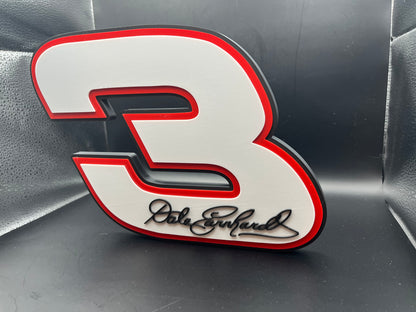 Dale Earnhardt Sr 3 Logo Sign Display | 3D Wall Desk Shelf Art - UNRIVAL3D