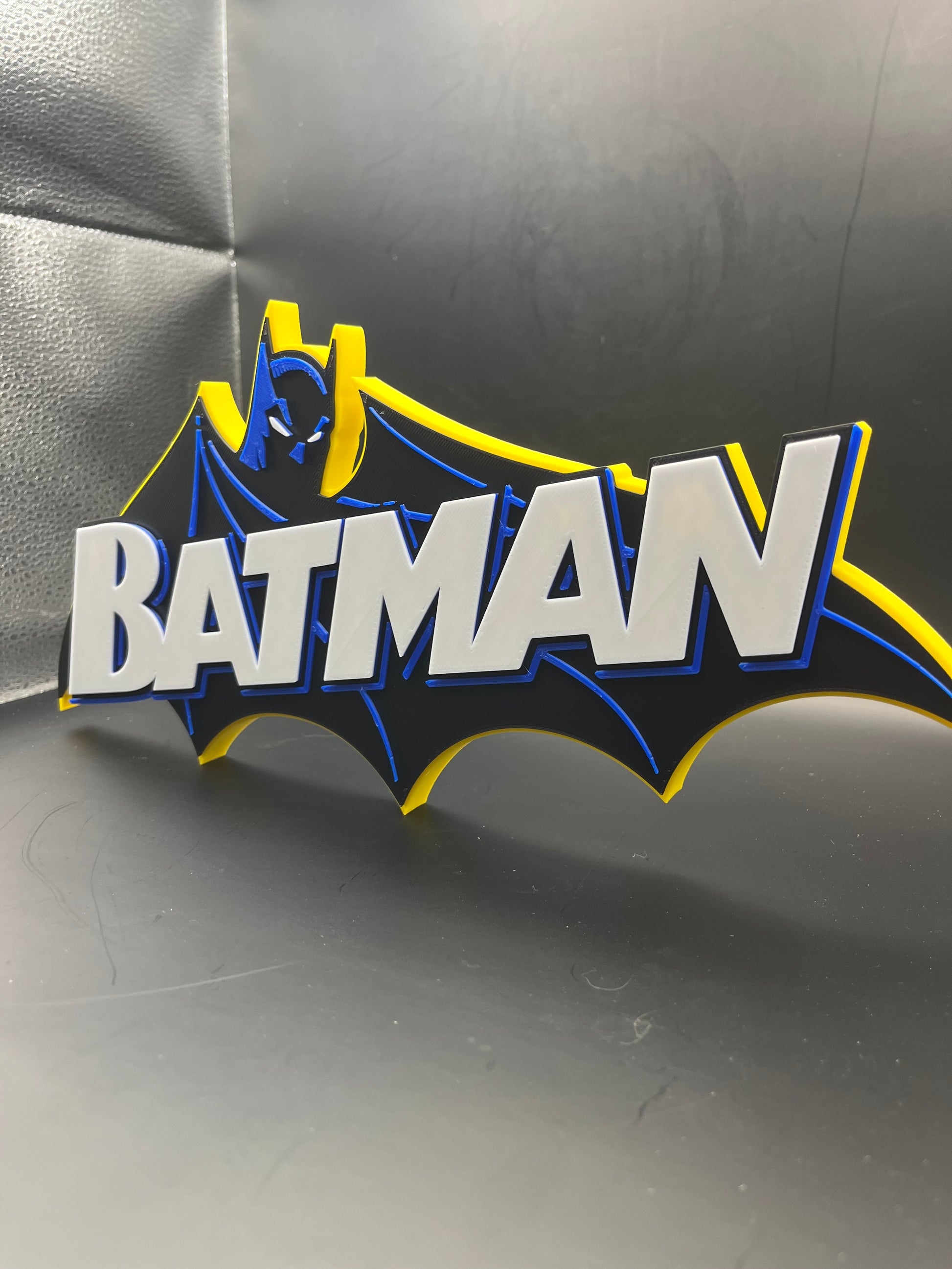 Batman Logo Sign Display | 3D Wall Desk Shelf Art - UNRIVAL3D