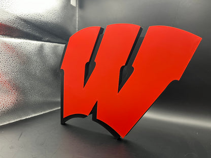 Wisconsin Badgers Logo Sign Display | 3D Wall Desk Shelf Art - UNRIVAL3D