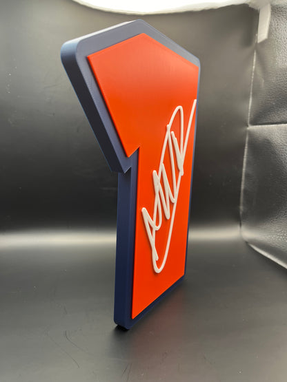 Max Verstappen 1 Logo Sign Display | 3D Wall Desk Shelf Art - UNRIVAL3D
