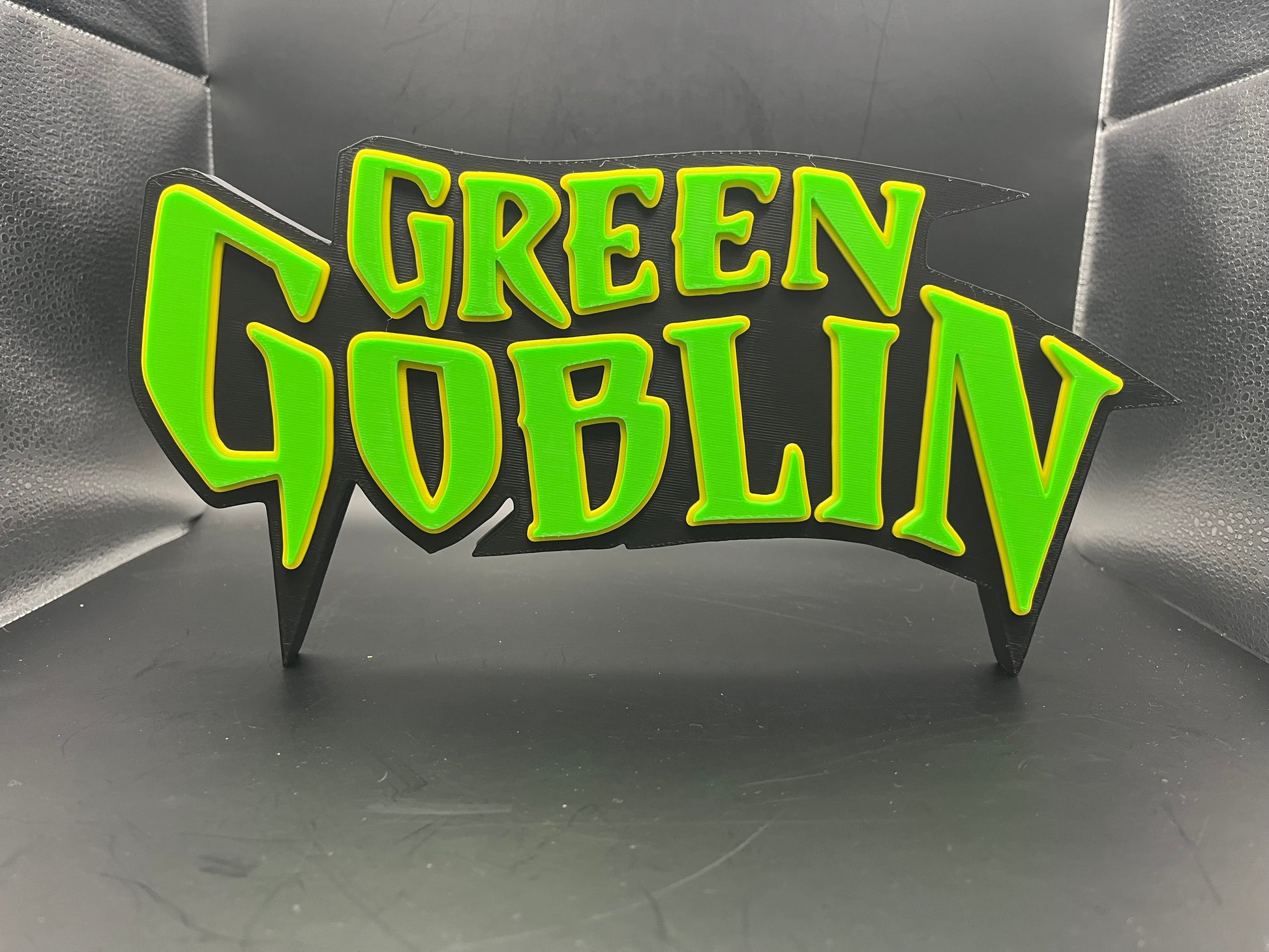 Green Goblin Logo Sign Display | 3D Wall Desk Shelf Art - UNRIVAL3D