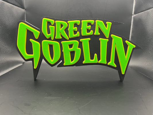 Green Goblin Logo Sign Display | 3D Wall Desk Shelf Art - UNRIVAL3D