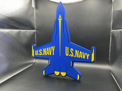 U.S. Navy Blue Angels Logo Sign Display | 3D Wall Desk Shelf Art - UNRIVAL3D