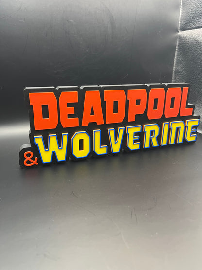 Deadpool & Wolverine Logo Sign Display | 3D Wall Desk Shelf Art - UNRIVAL3D