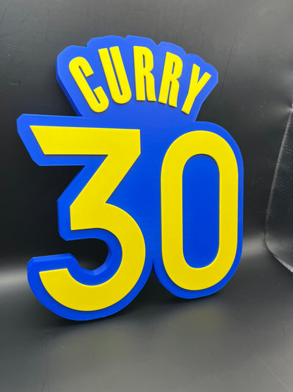 Stephen Curry 30 Logo Sign Display | 3D Wall Desk Shelf Art - UNRIVAL3D