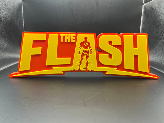 The Flash Logo Sign Display | 3D Wall Desk Shelf Art - UNRIVAL3D