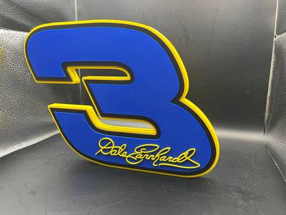 Dale Earnhardt Sr 3 Logo Sign Display | 3D Wall Desk Shelf Art - UNRIVAL3D