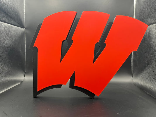 Wisconsin Badgers Logo Sign Display | 3D Wall Desk Shelf Art - UNRIVAL3D