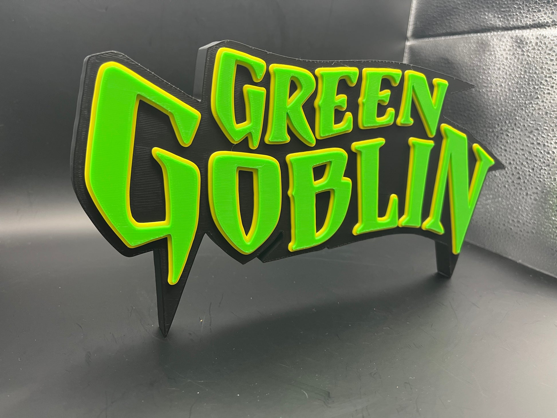 Green Goblin Logo Sign Display | 3D Wall Desk Shelf Art - UNRIVAL3D