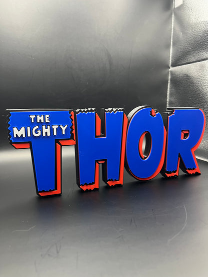 The Mighty Thor Logo Sign Display | 3D Wall Desk Shelf Art - UNRIVAL3D