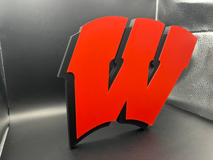 Wisconsin Badgers Logo Sign Display | 3D Wall Desk Shelf Art - UNRIVAL3D
