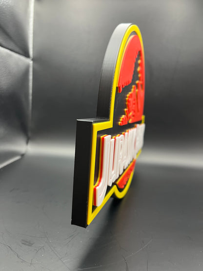 Jurassic Park Logo Sign Display | 3D Wall Desk Shelf Art - UNRIVAL3D