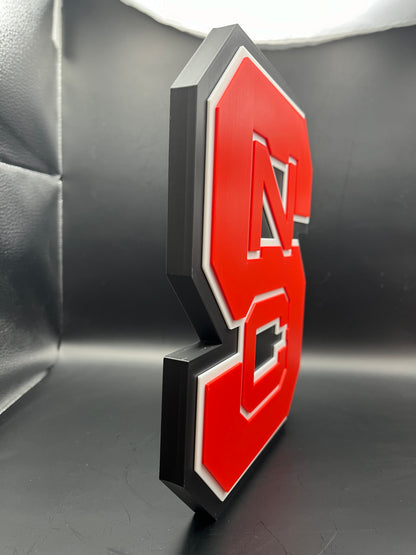 North Carolina State Wolfpack Logo Sign Display | 3D Wall Desk Shelf Art - UNRIVAL3D