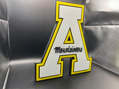 Appalachian State Mountaineers Logo Sign Display | 3D Wall Desk Shelf Art - UNRIVAL3D