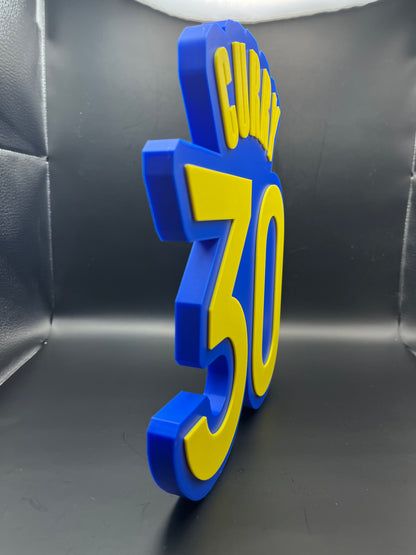 Stephen Curry 30 Logo Sign Display | 3D Wall Desk Shelf Art - UNRIVAL3D