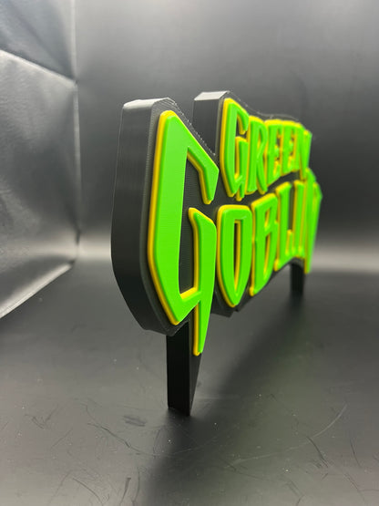 Green Goblin Logo Sign Display | 3D Wall Desk Shelf Art - UNRIVAL3D