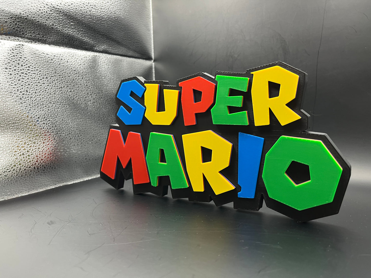Super Mario Logo Sign Display | 3D Wall Desk Shelf Art - UNRIVAL3D