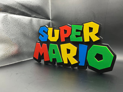 Super Mario Logo Sign Display | 3D Wall Desk Shelf Art - UNRIVAL3D