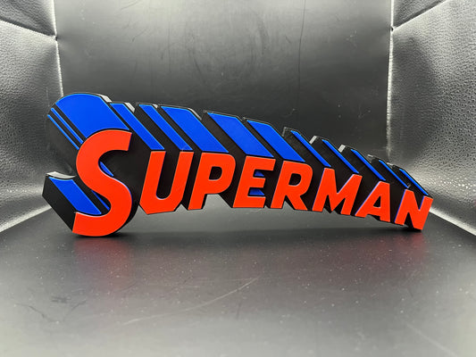 Superman Logo Sign Display | 3D Wall Desk Shelf Art - UNRIVAL3D