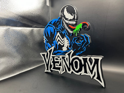 Venom Logo Sign Display | 3D Wall Desk Shelf Art - UNRIVAL3D