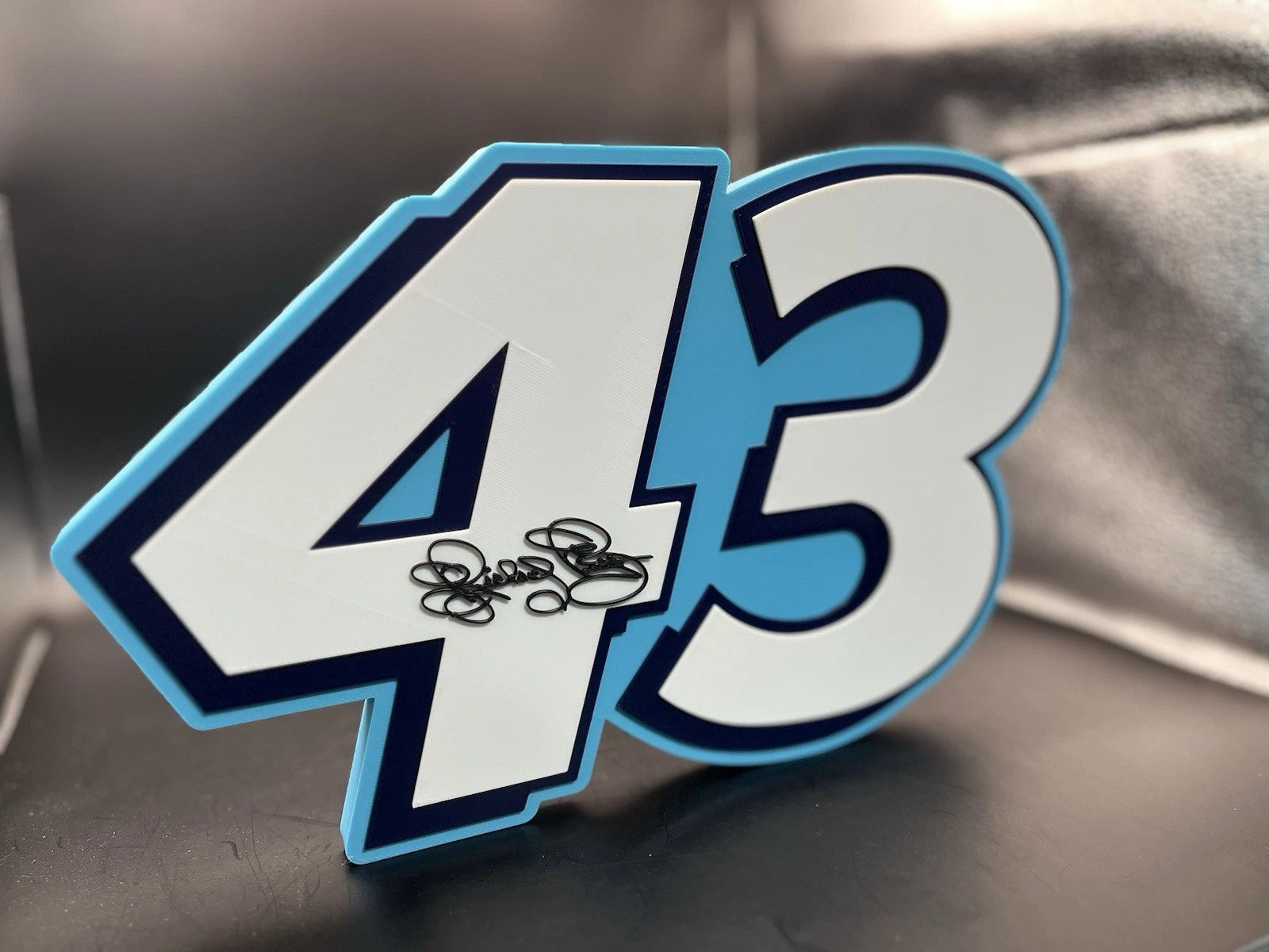 Richard Petty 43 Logo Sign Display | 3D Wall Desk Shelf Art - UNRIVAL3D