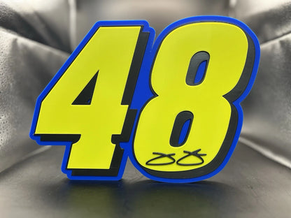 Jimmie Johnson 48 Logo Sign Display | 3D Wall Desk Shelf Art - UNRIVAL3D