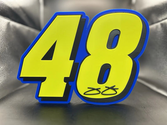 Jimmie Johnson 48 Logo Sign Display | 3D Wall Desk Shelf Art - UNRIVAL3D
