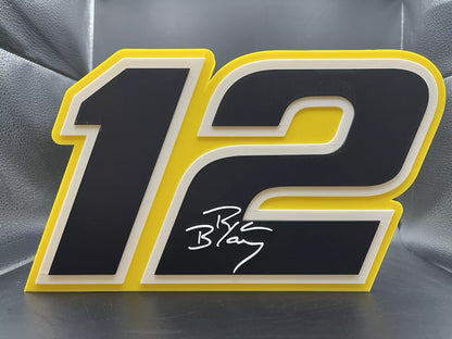 Ryan Blaney 12 Logo Sign Display | 3D Wall Desk Shelf Art - UNRIVAL3D