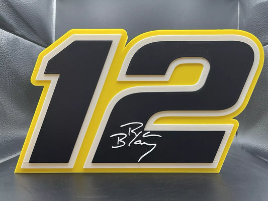Ryan Blaney 12 Logo Sign Display | 3D Wall Desk Shelf Art - UNRIVAL3D