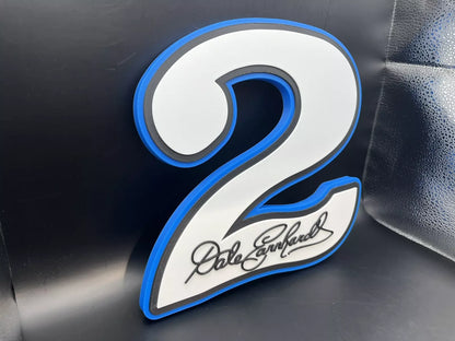Dale Earnhardt Sr. 1980 #2 Logo Sign Display | 3D Wall Desk Shelf Art - UNRIVAL3D