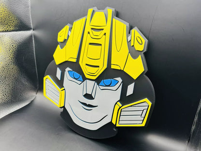 Bumblebee Transformers Logo Sign Display | 3D Wall Desk Shelf Art - UNRIVAL3D