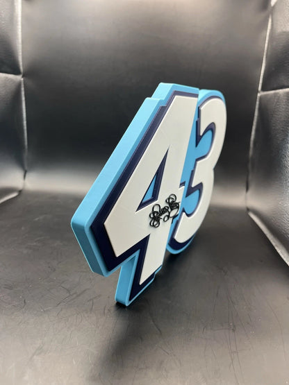 Richard Petty 43 Logo Sign Display | 3D Wall Desk Shelf Art - UNRIVAL3D