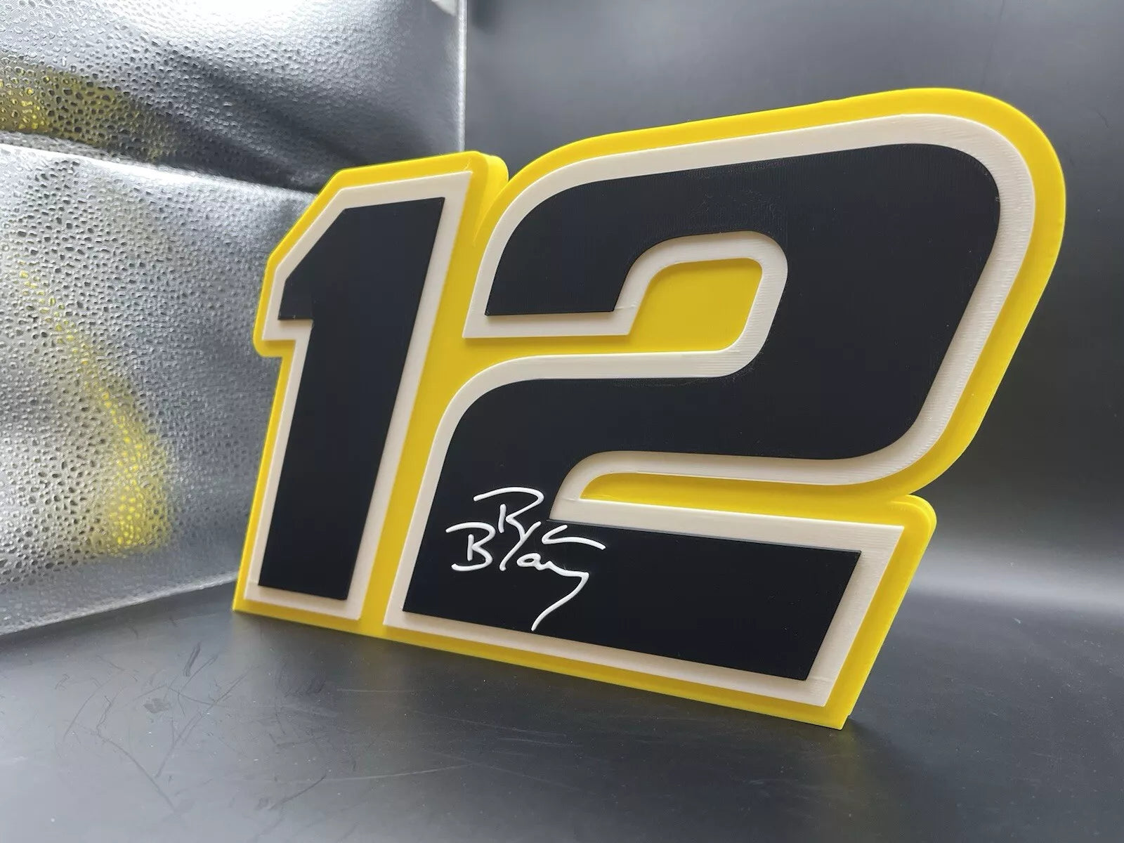 Ryan Blaney 12 Logo Sign Display | 3D Wall Desk Shelf Art - UNRIVAL3D