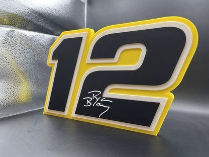 Ryan Blaney 12 Logo Sign Display | 3D Wall Desk Shelf Art - UNRIVAL3D