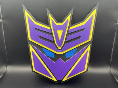 Megatronus Prime Transformers Logo Sign Display | 3D Wall Desk Shelf Art - UNRIVAL3D