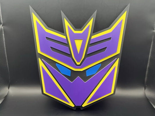Megatronus Prime Transformers Logo Sign Display | 3D Wall Desk Shelf Art - UNRIVAL3D