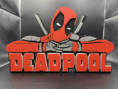 Deadpool Logo Sign Display | 3D Wall Desk Shelf Art - UNRIVAL3D