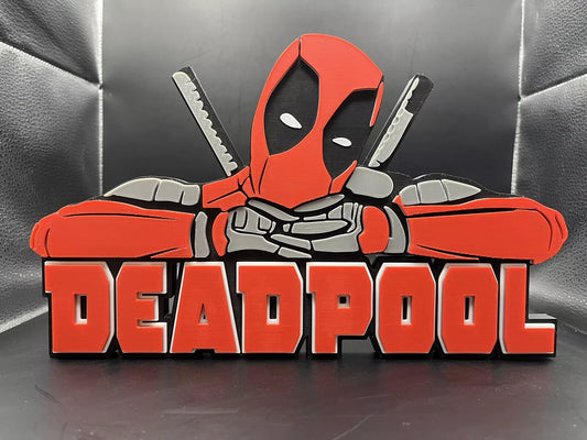 Deadpool Logo Sign Display | 3D Wall Desk Shelf Art - UNRIVAL3D