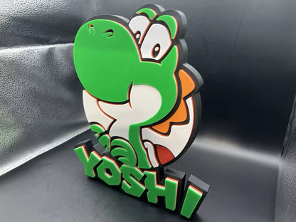 Yoshi Logo Sign Display | 3D Wall Desk Shelf Art - UNRIVAL3D