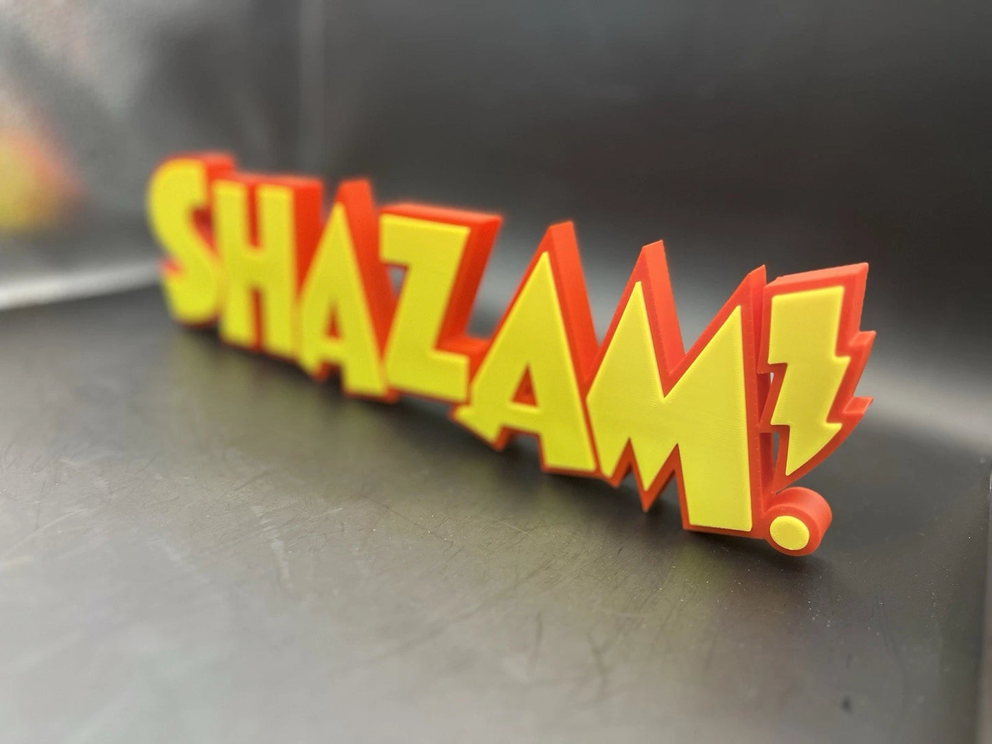 Shazam! Logo Sign Display | 3D Wall Desk Shelf Art - UNRIVAL3D