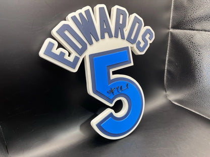 Anthony Edwards 5 Logo Sign Display | 3D Wall Desk Shelf Art - UNRIVAL3D