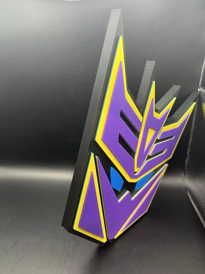 Megatronus Prime Transformers Logo Sign Display | 3D Wall Desk Shelf Art - UNRIVAL3D