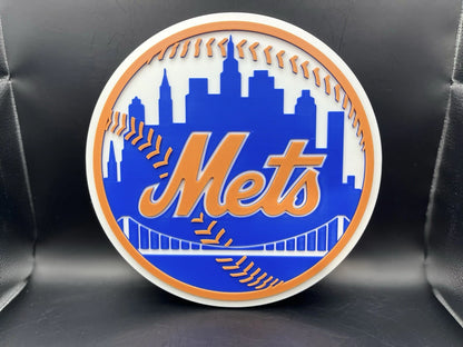 New York Mets Logo Sign Display | 3D Wall Desk Shelf Art - UNRIVAL3D